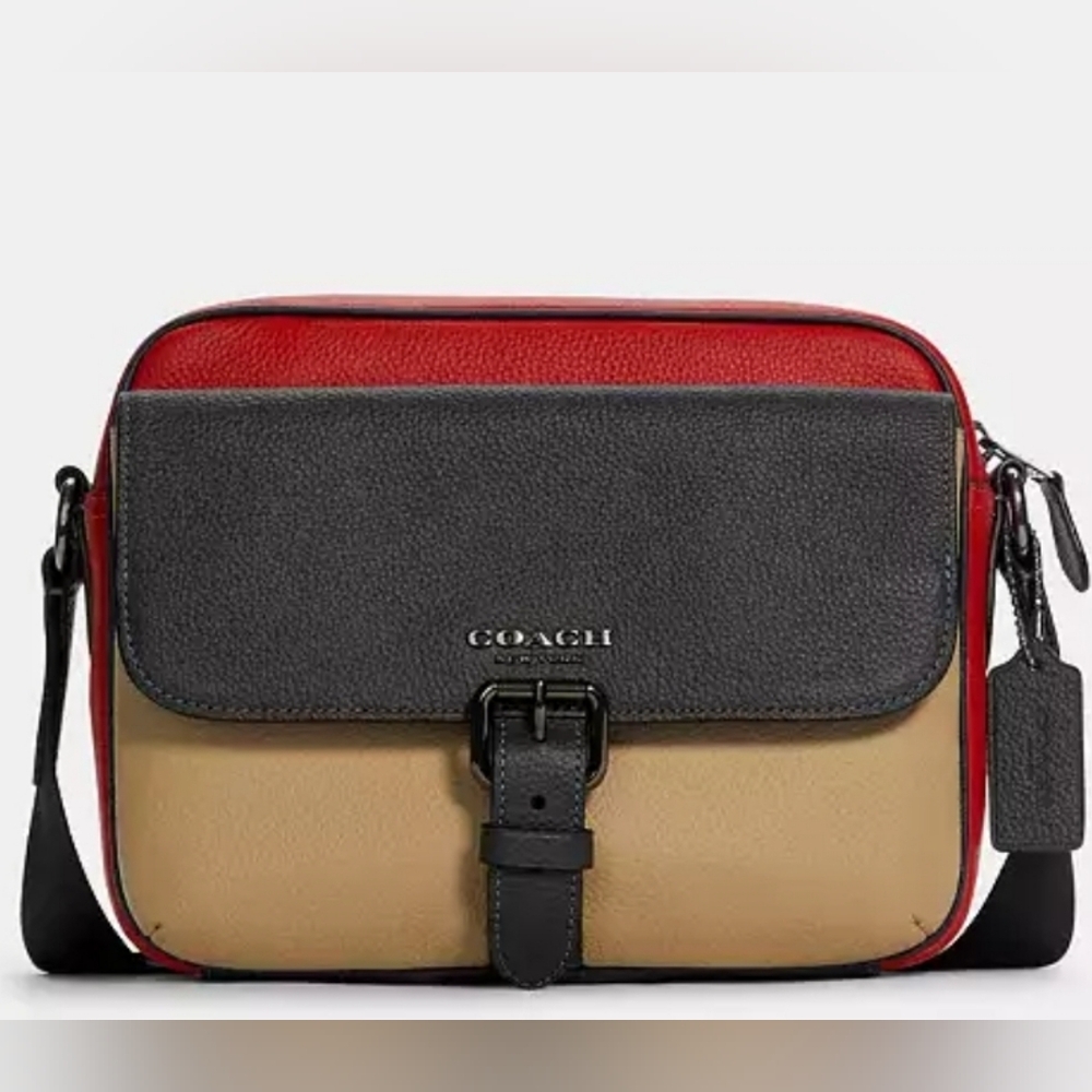 NWT Coach Hudson Crossbody Bag in Colorblock❤️🤎🖤